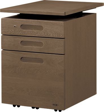 浜本工芸 (Baby & Kids)/ハマモトコウゲイ No.89 ワゴン 昇降袖A カフェオーク 机・デスク【三越伊勢丹/公式】