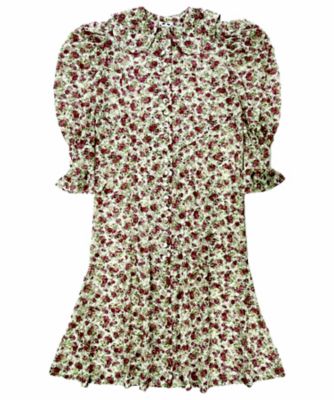 ＜95JIEUN (Women)＞Ｆｌｏｗｅｒ　Ｌａｃｅ　Ｓｈｉｒｔ　Ｄｒｅｓｓ　９５２０２５ＦＷーＤ０５