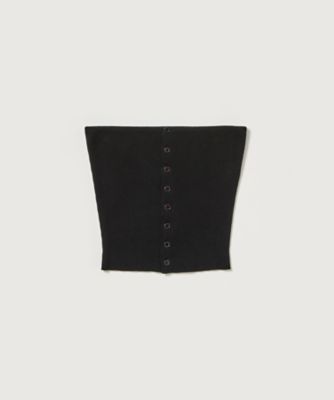 AURALEE SUPER FINE WOOL HIGH GAUGE RIB KNIT BANDEAU / LT