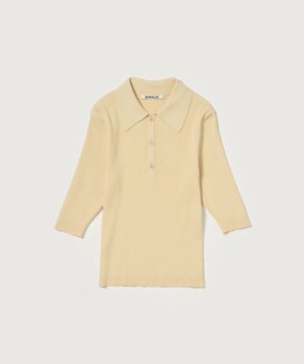 ＜AURALEE (Women)＞＊ＣＯＴＴＯＮ　ＨＩＧＨ　ＧＡＵＧＥ　ＲＩＢ　ＫＮＩＴ　ＰＯＬＯ