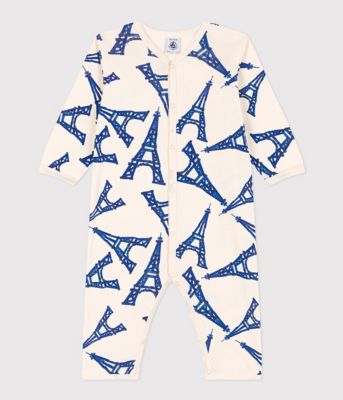 ＜三越伊勢丹/公式＞ PETIT BATEAU(Baby & Kids)/プチバトー プリント 足なしロンパース ホワイト ベビー用ロンパース・カバーオール【三越伊勢丹/公式】