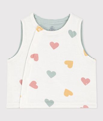 ＜三越伊勢丹/公式＞ PETIT BATEAU(Baby & Kids)/プチバトー プリント ベスト ホワイト ベビー用トップス【三越伊勢丹/公式】