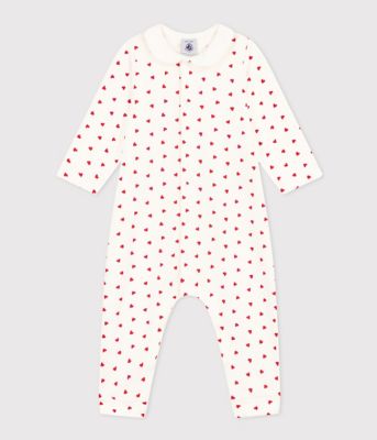 ＜三越伊勢丹/公式＞ PETIT BATEAU(Baby & Kids)/プチバトー プリント 前開きロンパース ホワイト ベビー用ロンパース・カバーオール【三越伊勢丹/公式】