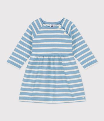 ＜三越伊勢丹/公式＞【SALE】PETIT BATEAU(Baby & Kids)/プチバトー コットンジャージ ワンピース ブルー ベビー用ワンピース【三越伊勢丹/公式】