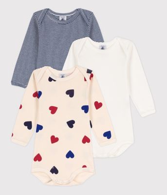 ＜PETIT BATEAU (Baby&Kids)＞長袖ボディ３枚組