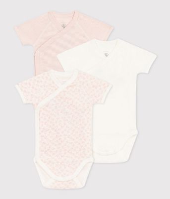 ＜PETIT BATEAU (Baby&Kids)＞半袖あわせボディ３枚組