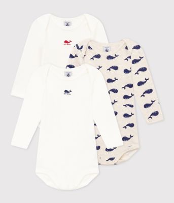 ＜PETIT BATEAU (Baby&Kids)＞長袖ボディ３枚組　Ａ０ＢＧ８００