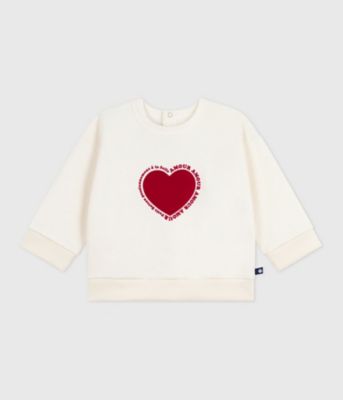 PETIT BATEAU (Baby & Kids)/プチバトー スウェットプルオーバー A0EA901070 オフホワイト ベビー用トップス【三越伊勢丹/公式】
