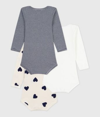 長袖ボディ3枚組 A0EAX00010 | PETIT BATEAU (Baby&Kids