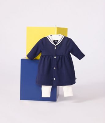 PETIT BATEAU (Baby & Kids)/プチバトー ワンピース+レギンスセット A0ELG01010 ブルー/オフホワイト ベビー用ワンピース【三越伊勢丹/公式】