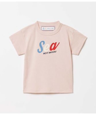 PETIT BATEAU (プチバトー) 婦人TOPS Le Droit en coton uni プチバトー PETIT BATEAU クルーネック半袖Tシャツ （ネイビー