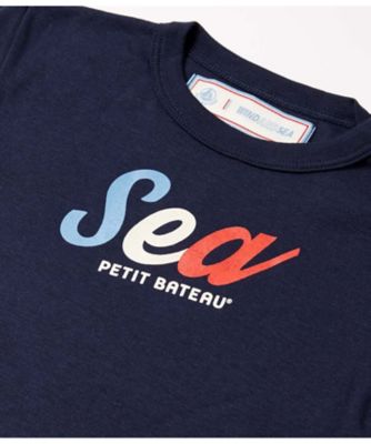 PETIT BATEAU ネイビー Tシャツ M、 S、 12ansサイズ W＆Sプリント半袖Tシャツ A0EUM03 | PETIT BATEAU