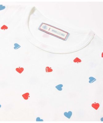 新品　プチバトーPETIT BATEAU オンライン限定ハート半袖パジャマ大人S オンライン限定】ハートプリント半袖パジャマ | ベビー服・子供