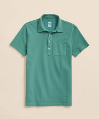 ＜Brooks Brothers＞コットンピケジャージー　ＧＦロゴ　ガーメントダイ　ポロシャツ　１００２１７４７７