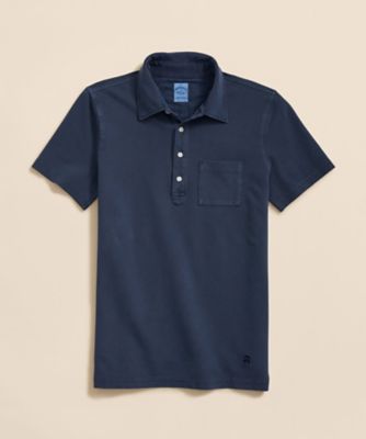 ＜Brooks Brothers＞コットンピケジャージー　ＧＦロゴ　ガーメントダイ　ポロシャツ　１００２１７４８１