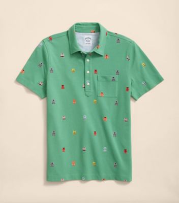 ＜Brooks Brothers＞コットンピケ　ライフジャケットプリント　ポロシャツ　１００２１７６４３