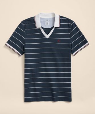 ＜Brooks Brothers＞スーピマコットン　ＧＦロゴ　サッカーストライプ　ジョニーカラーポロシャツ　Ｓｌｉｍ　Ｆｉｔ　１００２１７６６８