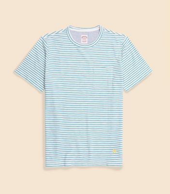 Brooks Brothers/ブルックス ブラザーズ コットンジャージー　スラブ　ＧＦロゴ　ストライプ　Ｔシャツ　１００２１７６７９