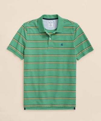 ＜Brooks Brothers＞スーピマコットンストレッチ　ピケ　ＧＦロゴ　トリプルストライプ　ポロシャツ　Ｓｌｉｍ　Ｆｉｔ　１００２１７６９２