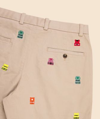 ストレッチコットン　ライフジャケットエンブロイダリー　７ｉｎショーツ　１００２１７７７５