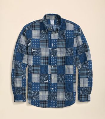 Brooks Brothers/ブルックス ブラザーズ コットン　マドラスパッチワーク　スポーツシャツ　Ｒｅｇｕｌａｒ　Ｆｉｔ　１００２１７８９９