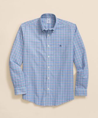 ＜Brooks Brothers＞ストレッチオックスフォード　ＧＦロゴ　チェック　　スポーツシャツ　Ｒｅｇｕｌａｒ　Ｆｉｔ　１００２１７９６９