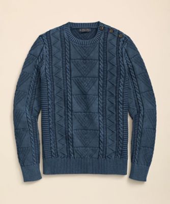 ＜Brooks Brothers＞スーピマコットン　クルーネック　ガンジーセーター　１００２１８８５２