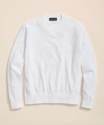 Brushed cotton crew neck sweater 100218883