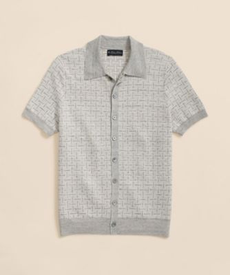 ＜Brooks Brothers＞リネン／ナイロン　バスケット　ポロカーディガン　１００２１８９２７