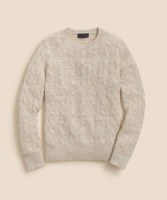 リネン　ケーブル　クルーネックセーター　１００２１８９５１