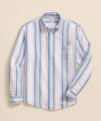 Brooks Brothers/ブルックス ブラザーズ リネン　ストライプ　スポーツシャツ　Ｒｅｇｕｌａｒ　Ｆｉｔ　１００２２０１３３