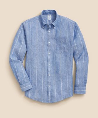 Brooks Brothers/ブルックス ブラザーズ リネン　ストライプ　スポーツシャツ　Ｒｅｇｕｌａｒ　Ｆｉｔ　１００２２０１３４