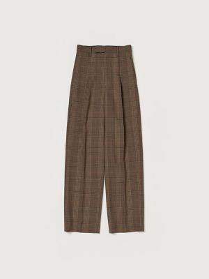 ＜AURALEE (Women)＞ＢＬＵＥＦＡＣＥＤ　ＷＯＯＬ　ＣＨＥＣＫ　ＳＬＡＣＫＳ　Ａ２４ＡＰ０４ＣＢ