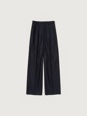 ＜AURALEE (Women)＞ＷＯＯＬ　ＦＵＬＬＩＮＧ　ＦＬＡＮＮＥＬ　ＳＴＲＩＰＥ　ＳＬＡＣＫＳ　Ａ２４ＡＳ０４ＨＣ