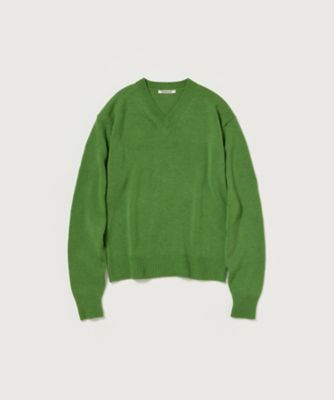 AURALEE オーラリー ニット・セーター 緑 3(S位) 0489925M0054 ニット LIGHT CASHMERE KNIT VーNECK P