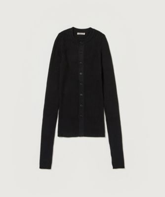 AURALEE (Women)/オーラリー ＣＯＴＴＯＮ　ＳＩＬＫ　ＲＩＢ　ＫＮＩＴ　ＣＲＥＷ　ＮＥＣＫ　ＣＡＲＤＩＧＡＮ　Ａ２５ＳＣ０３ＲＩ