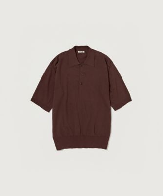 ＜AURALEE (Men)＞ニット　ＳＵＰＥＲ　ＨＩＧＨ　ＧＡＵＧＥ　ＣＯＴＴＯＮ　ＫＮＩＴ　ＰＯＬＯ　Ａ２５ＳＰ０２ＫＡ