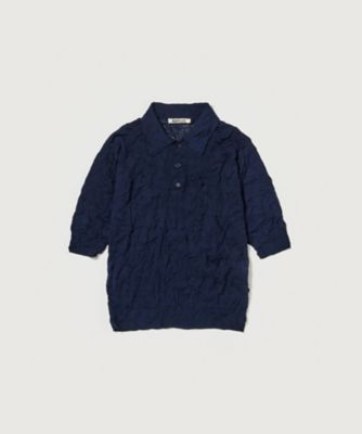 ＷＲＩＮＫＬＥＤ　ＷＯＯＬ　ＰＯＬＹＥＳＴＥＲ　ＨＩＧＨ　ＧＡＵＧＥ　ＫＮＩＴ　ＰＯＬＯ　Ａ２５ＳＰ０３ＭＳ