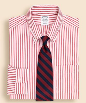 Brooks Brothers/ブルックス ブラザーズ スーピマコットン　ボールドストライプ　ドレスシャツ　Ｒｅｇｕｌａｒ　Ｆｉｔ　Ｍａｄｅ　ｉｎ　ＵＳＡ　３３００００６３５