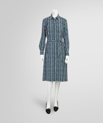 ポリエステルファイユ　ロングスリーブ　ソフトシャツドレス　３４０２９００１３