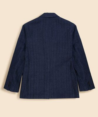 ウール／コットン／リネン　ヘリンボーン　段返り３釦サックジャケット　Ｔｒａｄｉｔｉｏｎａｌ　Ｍａｄｅ　ｉｎ　ＵＳＡ　３３００００７４６