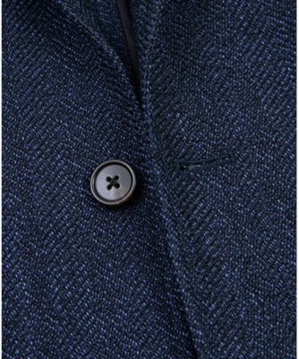 ウール／コットン／リネン　ヘリンボーン　段返り３釦サックジャケット　Ｔｒａｄｉｔｉｏｎａｌ　Ｍａｄｅ　ｉｎ　ＵＳＡ　３３００００７４６