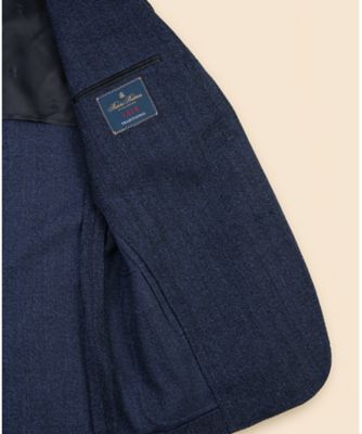 ウール／コットン／リネン　ヘリンボーン　段返り３釦サックジャケット　Ｔｒａｄｉｔｉｏｎａｌ　Ｍａｄｅ　ｉｎ　ＵＳＡ　３３００００７４６