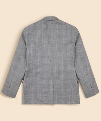 ＪＡＰＡＮ　ＴＲＡＤ．　ウール／リネン　グレンプラッド　段返り３釦フックベントジャケット　Ｔｒａｄｉｔｉｏｎａｌ