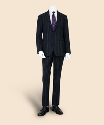 ＪＡＰＡＮ　ＴＲＡＤ．　ウール　ストライプ　２釦スーツ　Ｃｌａｓｓｉｃ　Ｍａｄｅ　ｂｙ　ＲＩＮＧ　ＪＡＣＫＥＴ　３３００００８５１