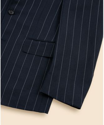 ＪＡＰＡＮ　ＴＲＡＤ．　ウール　ストライプ　２釦スーツ　Ｃｌａｓｓｉｃ　Ｍａｄｅ　ｂｙ　ＲＩＮＧ　ＪＡＣＫＥＴ　３３００００８５１
