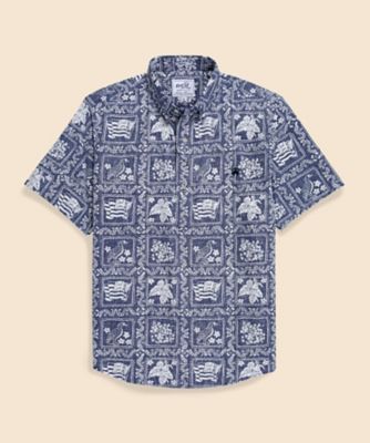 Brooks Brothers/ブルックス ブラザーズ Ｂｒｏｏｋｓ　Ｂｒｏｔｈｅｒｓ×Ｒｅｙｎ　Ｓｐｏｏｎｅｒ　コットン／ポリエステル　プルオーバー　アロハシャツ　３３００００８５５
