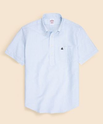 Brooks Brothers/ブルックス ブラザーズ コットン／リネン　ＧＦロゴ　ショートスリーブ　プルオーバーシャツ　３３００００８６０