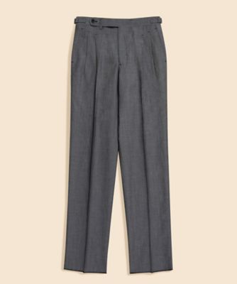 Brooks Brothers/ブルックス ブラザーズ JAPAN TRAD. ウール/ラミー/コットン サイドアジャスター プリーテッドトラウザーズ Traditional 330001021