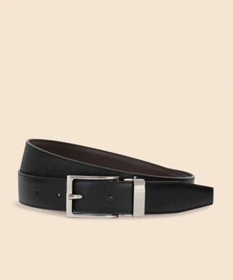 Brooks Brothers/ブルックス ブラザーズ カウレザー　シルバーバックル　リバーシブルベルト　３３０００１３２１